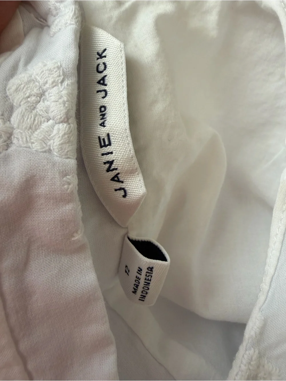 Jamie and Jack Girls Size 12 White 3D Floral Embroidered Dress